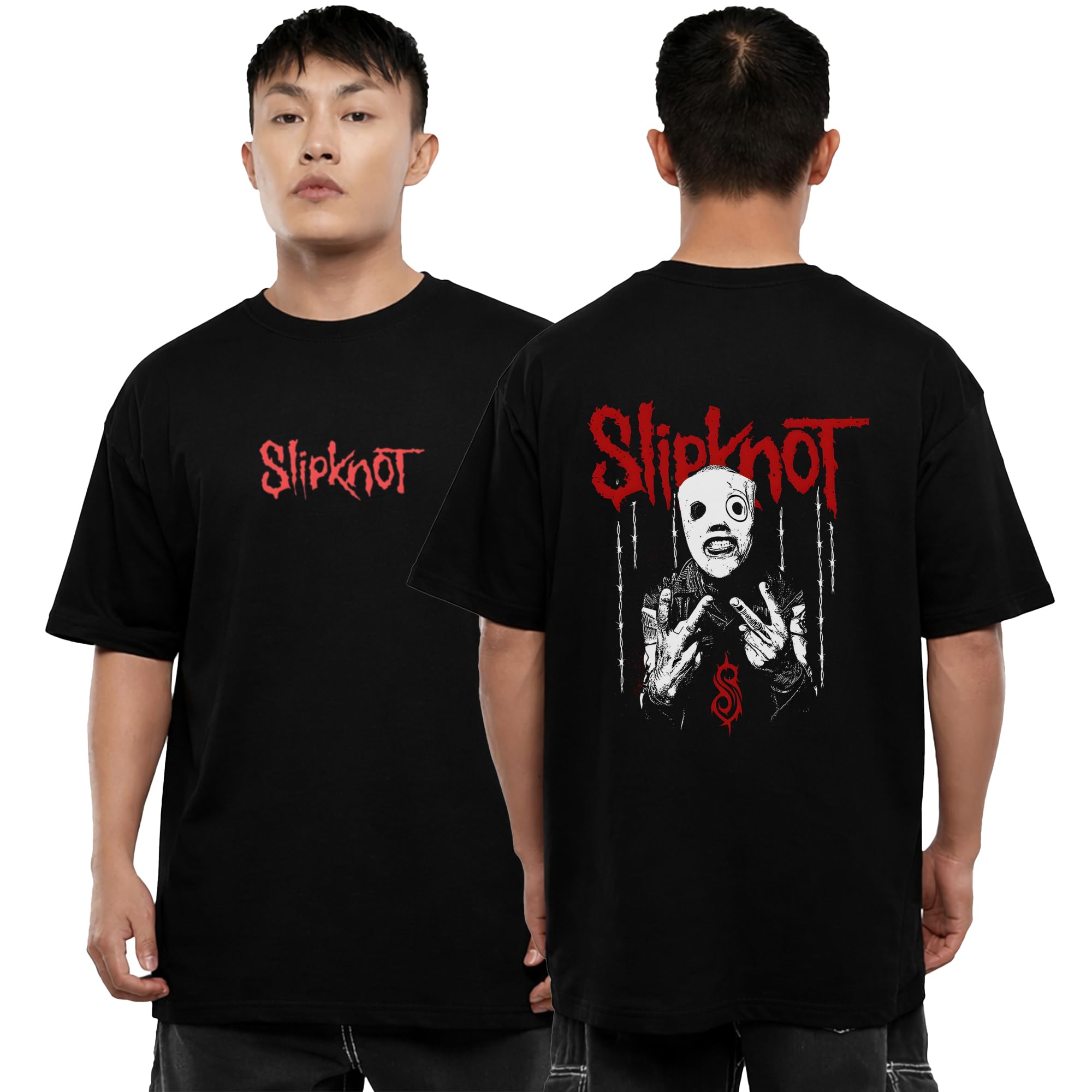 Buy SILLYSTYLE Slipknot Inspired Oversized Black Tshirt for Men